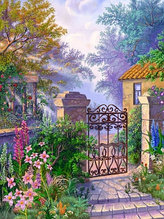 Картина стразами "Калитка в саду"