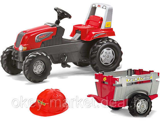 Детский педальный трактор с прицепом Junior Rolly Toys 800261, фото 3