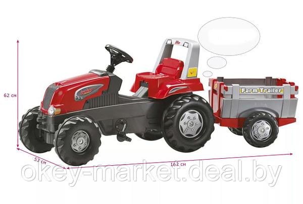 Детский педальный трактор с прицепом Junior Rolly Toys 800261, фото 2