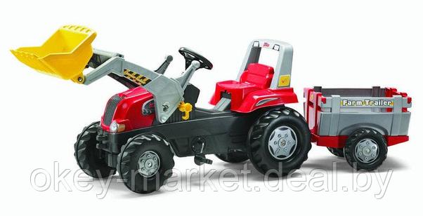 Детский педальный трактор с прицепом и ковшом Junior Rolly Toys 811397, фото 3