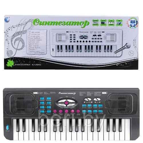 Детский синтезатор пианино HS3716A, с микрофоном, 37 клавиш, 22 мелодии, работает от сети - фото 1 - id-p65622291