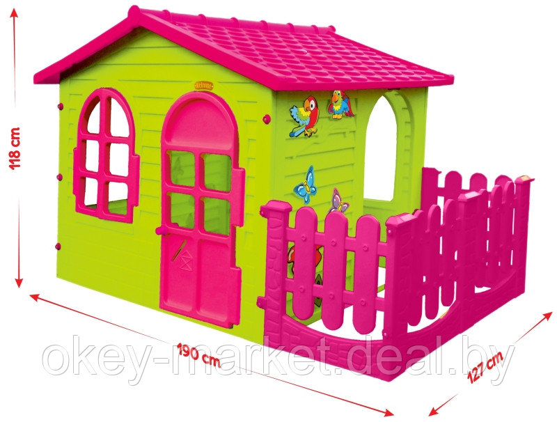 Детский игровой домик Mochtoys с забором 11364 - фото 3 - id-p65626986