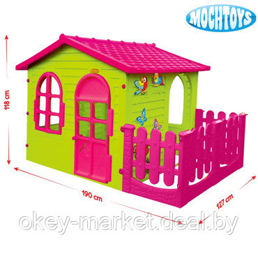 Детский игровой домик Mochtoys с забором 11364 - фото 6 - id-p65626986