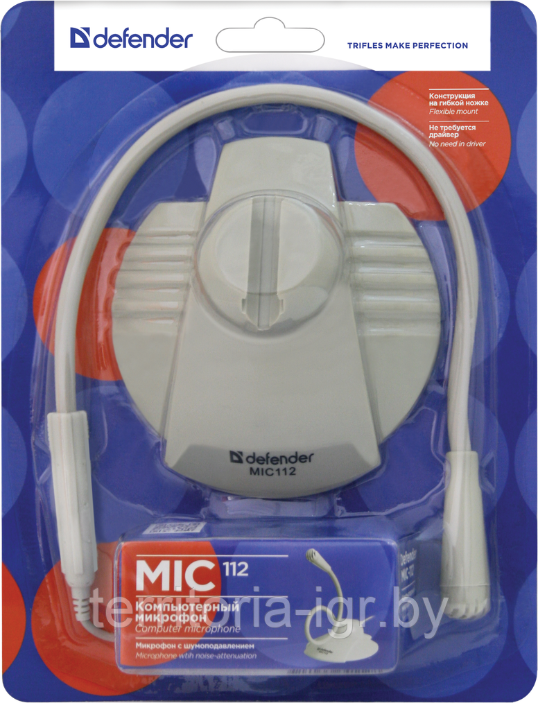 Микрофон компьютерный MIC-112 гибкий 1.8 м Defender - фото 1 - id-p65647268