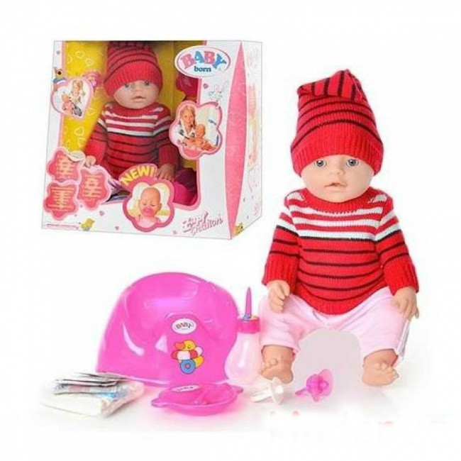 Кукла-пупс Baby Doll (аналог Baby Born) 9 аксессуаров, 9 функций - фото 1 - id-p65650859