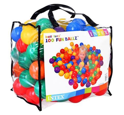 Мячики - шарики для сухого бассейна Intex 49600 Fun Ballz (100шт/8см)