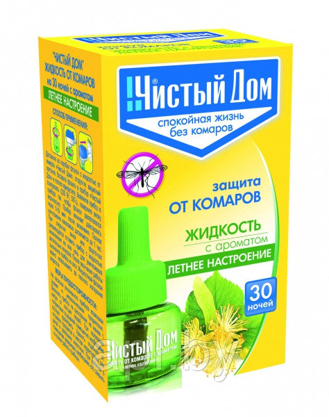 Жидкость от комаров с запахом "Летнее Настроение",с запахом "Родниковая прохлада", флакон на 30 ночей