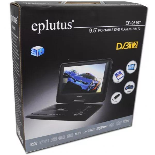 Портативный DVD плеер EPLUTUS EP-9519T + DVB-T2 TV тюнер, экран 9.5", USB, SD, Пульт Д/У, аккумулятор - фото 4 - id-p65732484