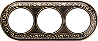 Рамка 3 поста WL70-frame-03 бронза