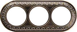 Рамка 3 поста WL70-frame-03 бронза