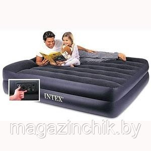 INTEX 66702 Надувная кровать Queen Rising Comfort 152х203х47 см Интекс купить в Минске - фото 1 - id-p159917