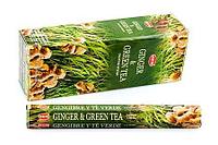 Благовония HEM Ginger Green Tea Имбирь-Зеленый чай, шестигранник, 20 палочек