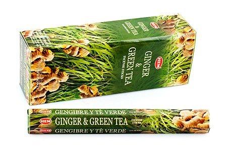 Благовония HEM Ginger Green Tea Имбирь-Зеленый чай, шестигранник, 20 палочек - фото 1 - id-p65751320