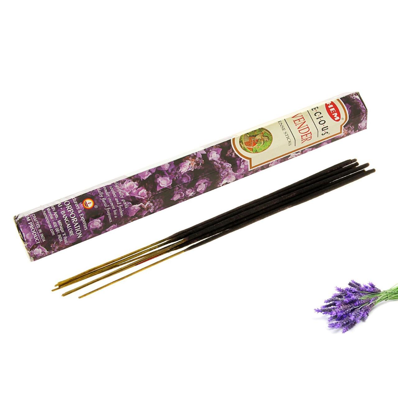 Благовония HEM Драгоценная Лаванда Lavender, шестигранник, 20 палочек