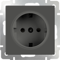 WL07-SKGS-01-IP44 / Розетка с заземлением и шторками (серо-коричневый)
