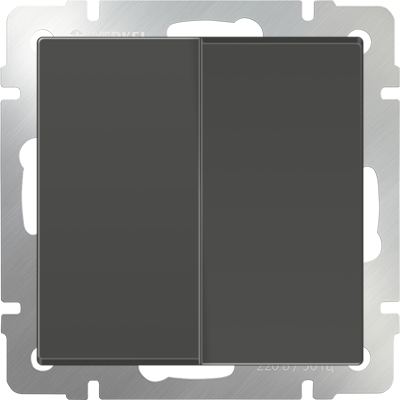 W1122007 / Выключатель двухклавишный проходной (серо-коричневый) - фото 1 - id-p65803438
