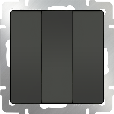 WL07-SW-3G / Выключатель трехклавишный (серо-коричневый) - фото 1 - id-p65803445