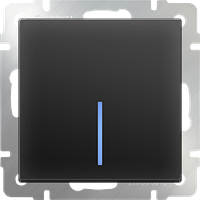 W1110108 / Выключатель одноклавишный с подсветкой (черный матовый)