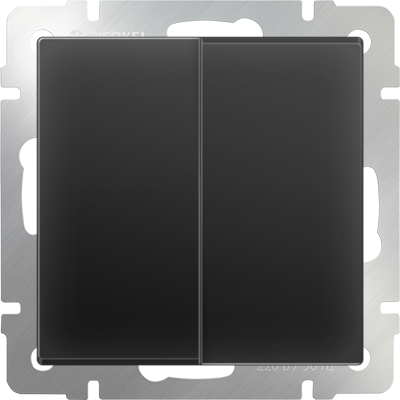 W1120008 / Выключатель двухклавишный (черный матовый) - фото 1 - id-p65803541
