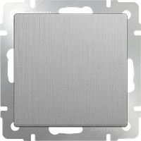 W1110009 / Выключатель одноклавишный (серебряный рифленый)