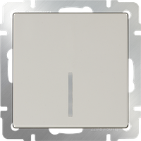 W1112103/ Выключатель одноклавишный проходной с подсветкой (слоновая кость)