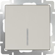 W1112103/ Выключатель одноклавишный проходной с подсветкой (слоновая кость)