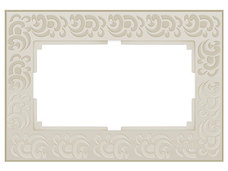 WL05-Frame-01-DBL-ivory Рамка для двойной розетки (Слоновая кость), фото 2