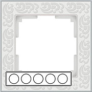WL05-Frame-05-white / Рамка Flock на 5 постов (белый)