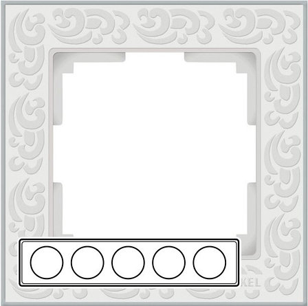 WL05-Frame-05-white / Рамка Flock на 5 постов (белый), фото 2