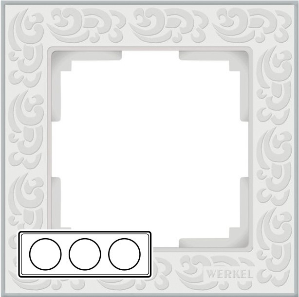 WL05-Frame-03-white / Рамка Flock на 3 поста (белый)