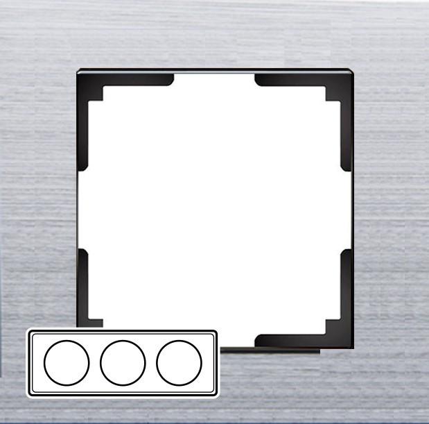 W0031706/ Рамка на 3 поста Aluminium (алюминий)