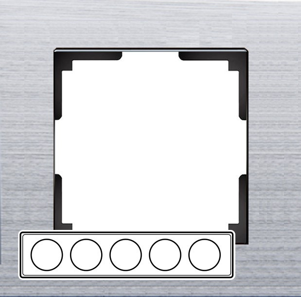 W0051706/ Рамка на 5 постов Aluminium (алюминий)