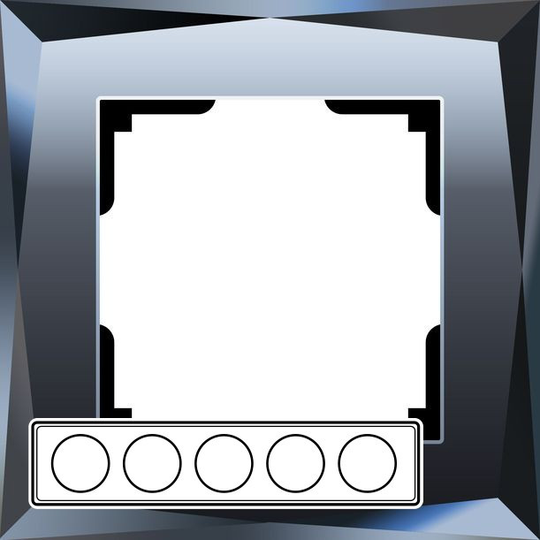 WL08-Frame-05 / Рамка Diamant на 5 постов (Черный)