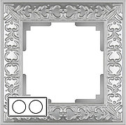WL07-Frame-02 / Рамка Antik на 2 поста (Жемчужный)