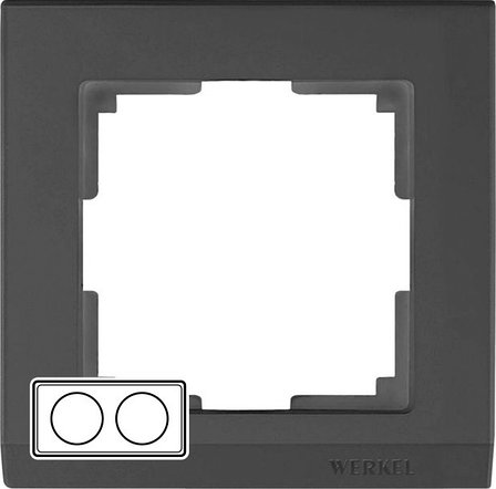 WL04-Frame-02-black / Рамка Stark на 2 поста (черный), фото 2