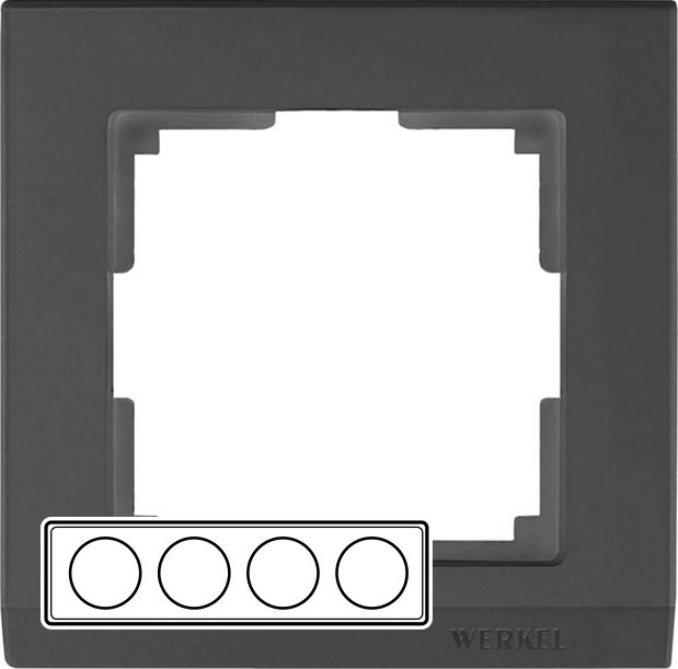 W0041808/ Рамка на 4 поста Stark (черный)
