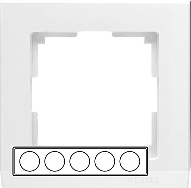 WL04-Frame-05-white / Рамка Stark 5 постов (белый)