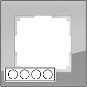 W0041115/ Рамка на 4 поста Favorit (серый,стекло)