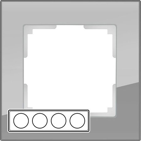 W0041115/ Рамка на 4 поста Favorit (серый,стекло), фото 2