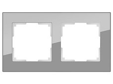 W0021115/ Рамка на 2 поста Favorit (серый,стекло), фото 2