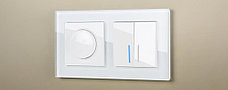 W0081101/ Рамка для двойной розетки Favorit (белый,стекло), фото 3