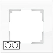 WL01-Frame-02-white / Рамка Favorit на 2 поста (стекло белое)