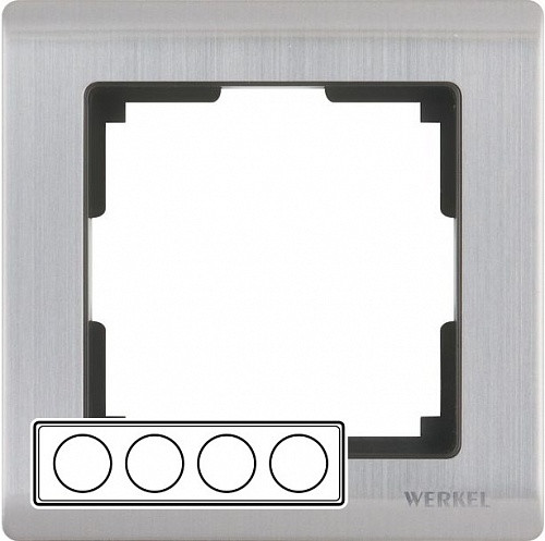 W0041602/ Рамка на 4 поста Metallic (глянцевый никель)