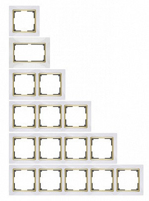 W0081933/ Рамка для двойной розетки Snabb (белый/золото), фото 2