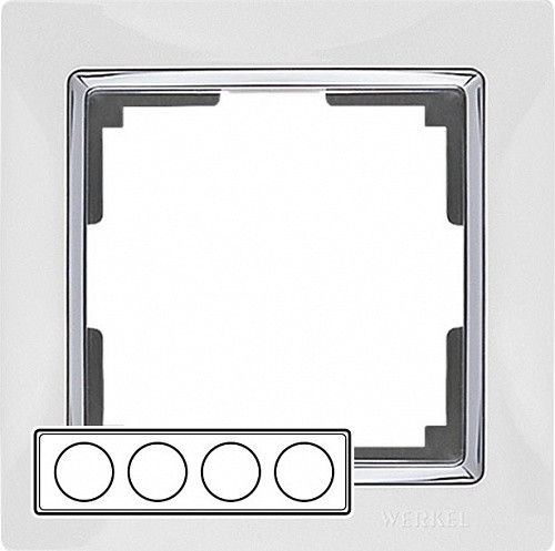 W0041901/ Рамка на 4 поста Snabb (белый/хром)