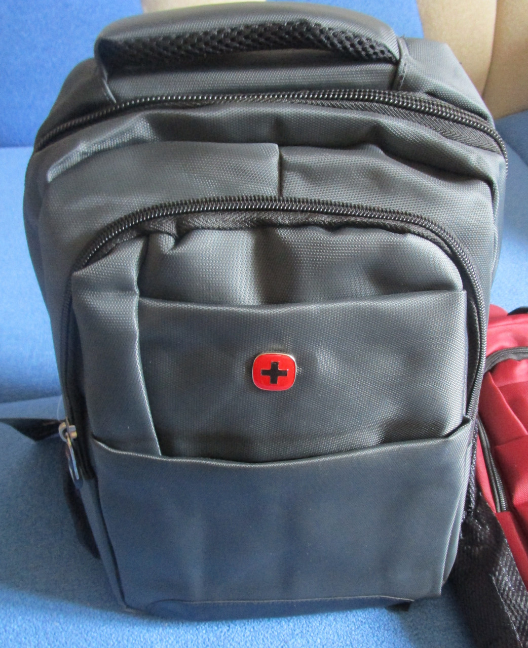Рюкзак  SwissGear с эрго-спинкой, непромокаемый (бордо и серый)37"25см
