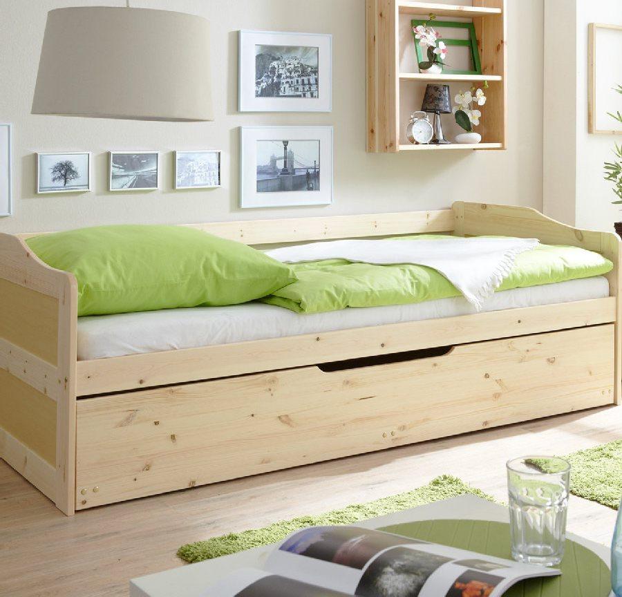 Кровать для детей с дополнительным спальным местом "Лотос-1" цвет натуральная сосна - фото 2 - id-p70034967