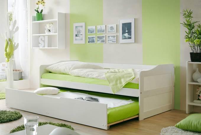 Кровать с дополнительным спальным местом "Лотос-1" цвет белый 160х80 - фото 1 - id-p176864236