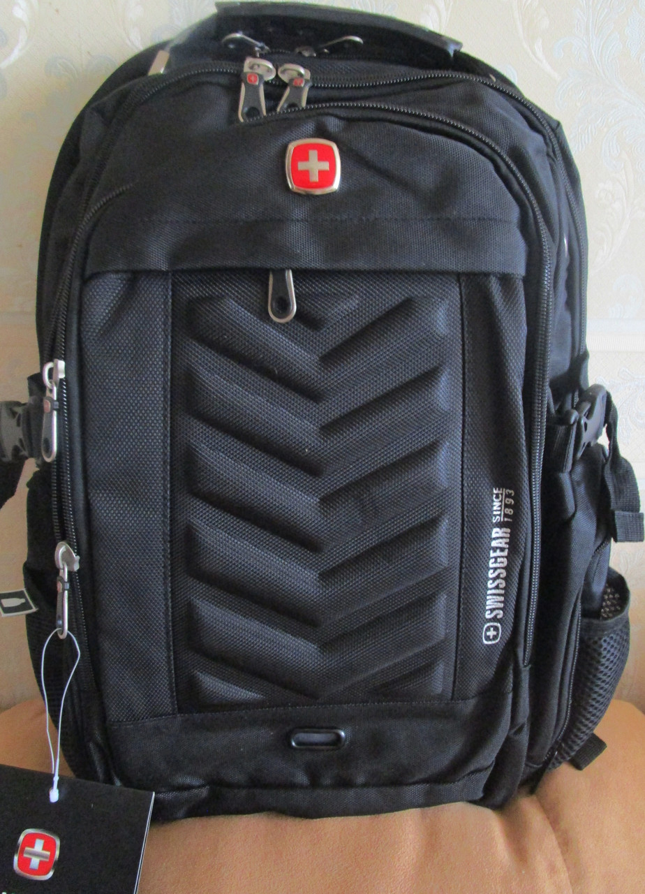 Рюкзак Swissgear с usb выходом, ортопедическая спинка, черный - фото 2 - id-p65928209