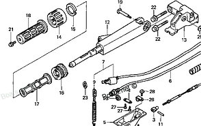 Ручка фрикциона рукоятки газа Honda BF8..90 53132-ZW9-000, фото 2